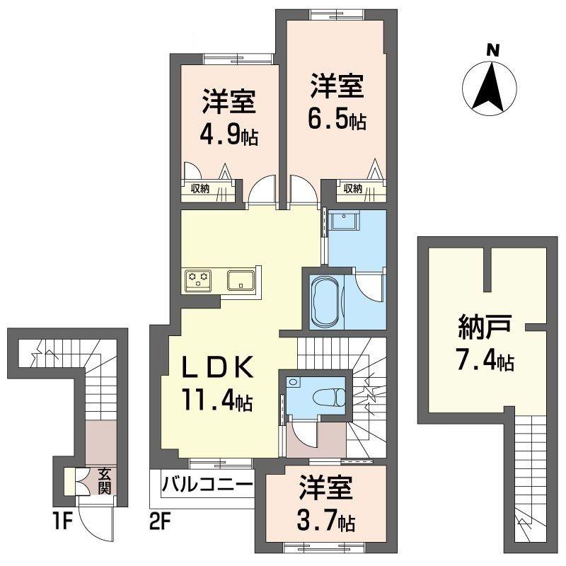 ザ グローヴ赤堤(3SLDK/2階)の間取り写真
