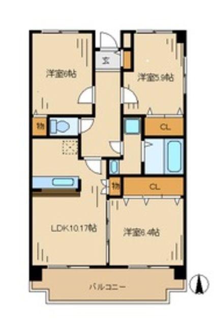 アティチヒロ(3LDK/2階)の間取り写真