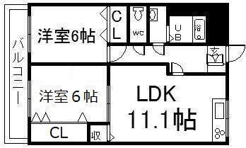 ALF-E(2LDK/2階)の間取り写真