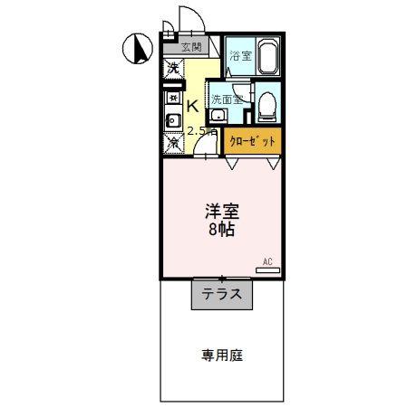 RIOAONOI号館(1K/1階)の間取り写真