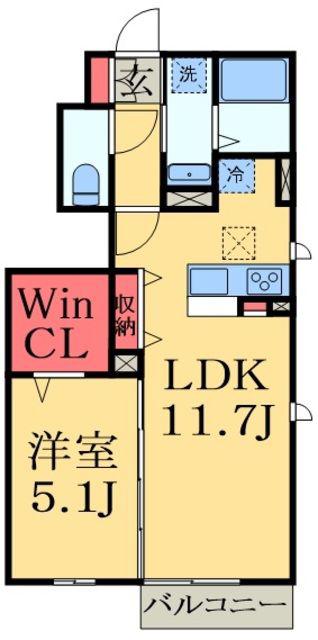 アビデホンダⅡ(1LDK/1階)の間取り写真