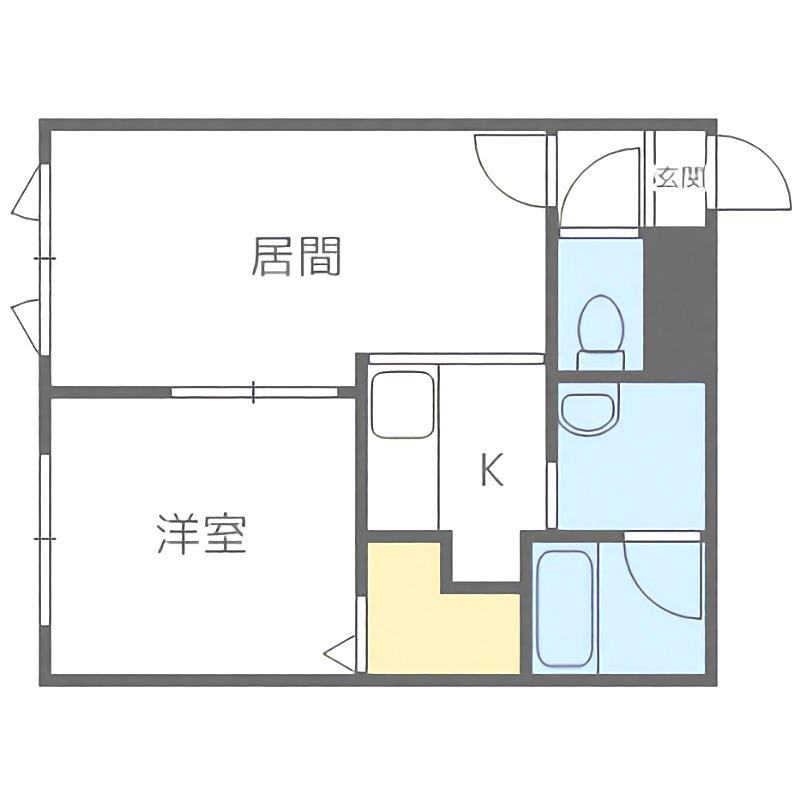 グランディール45(1LDK/4階)の間取り写真