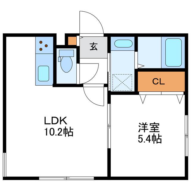 PORTE BONHEUR ポルトボヌール(1LDK/4階)の間取り写真