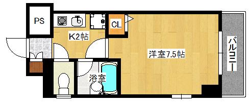 第2片山ビル(1K/4階)の間取り写真