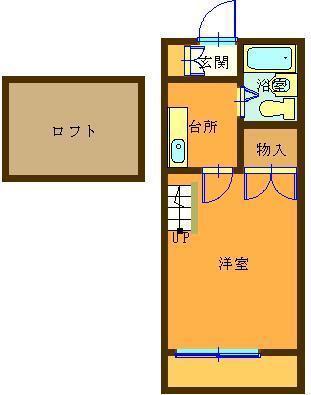 リバーサイド(1K/2階)の間取り写真