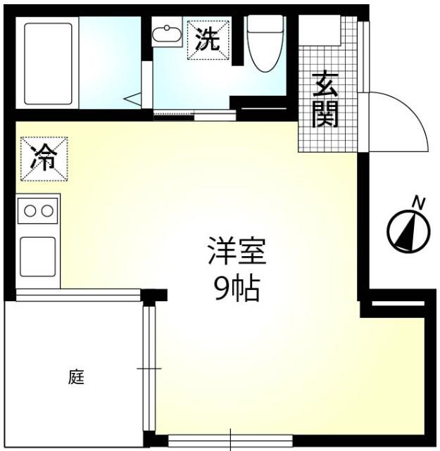 ALLIER S棟(ワンルーム/1階)の間取り写真