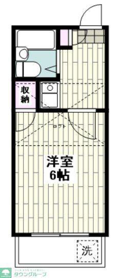 アンプルール湘南平塚(1K/1階)の間取り写真