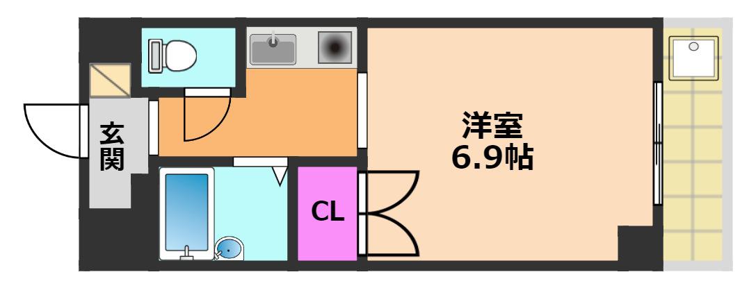 メゾンリヴェール(1K/4階)の間取り写真