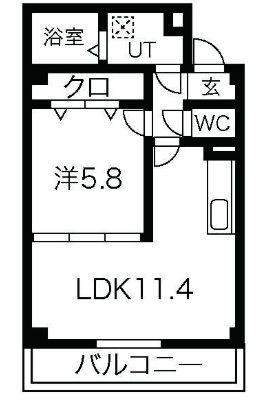 COQ GASSEAU(1LDK/2階)の間取り写真