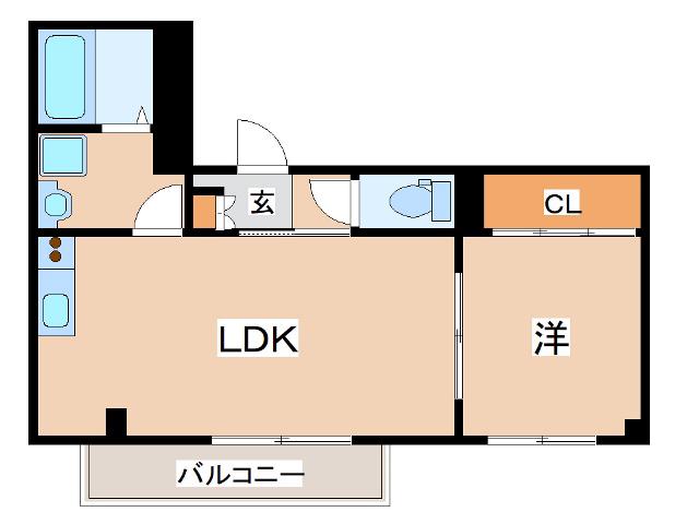 サンシエ神戸元町(1LDK/2階)の間取り写真
