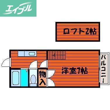 メゾンドゥクロワ (1K/1階)の間取り写真