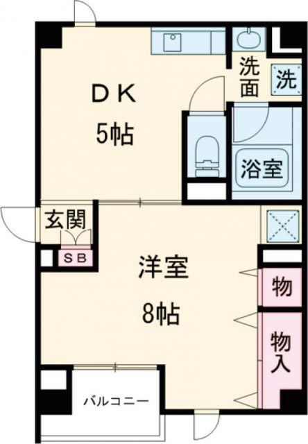 パスサイド21(1DK/3階)の間取り写真