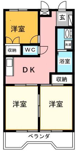 エステート23(3DK/2階)の間取り写真