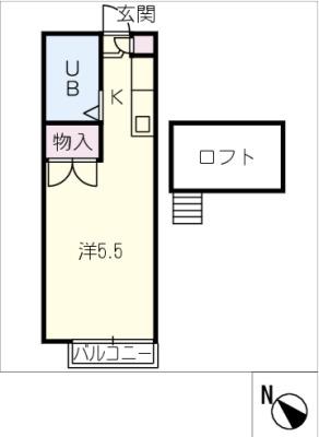 CROWN M&K(ワンルーム/1階)の間取り写真