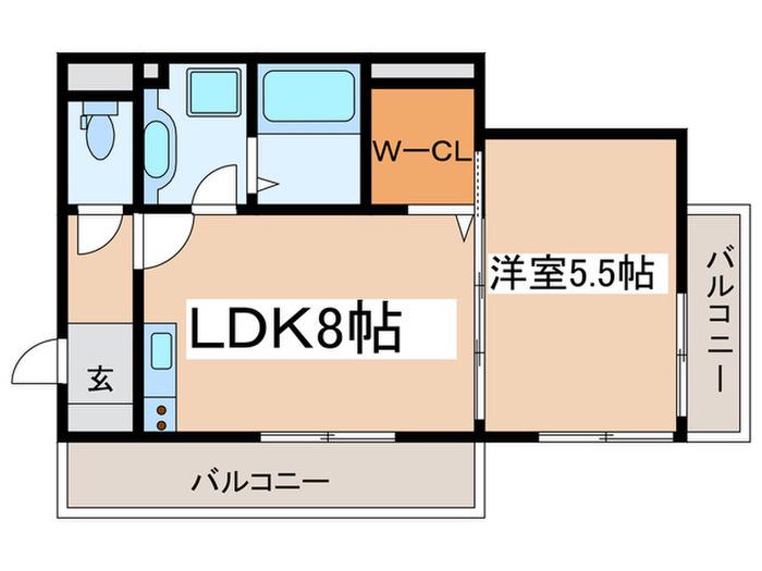 IRIS(1LDK/2階)の間取り写真