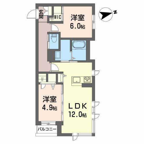 コア城南(2LDK/3階)の間取り写真
