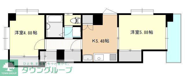 マンション三鈴NO.2(2K/1階)の間取り写真