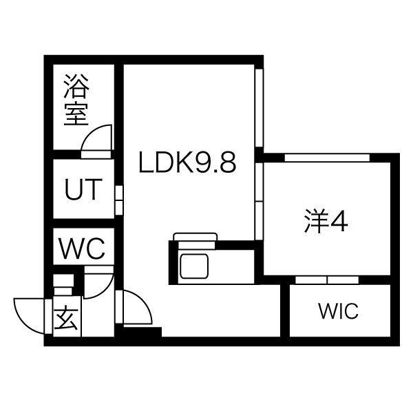 LILACE(1LDK/4階)の間取り写真