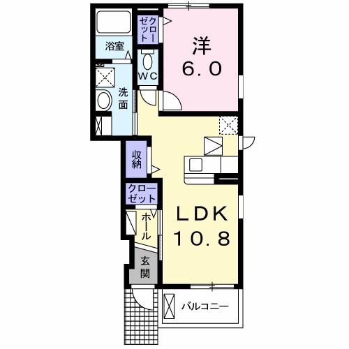 エトワール・K(1LDK/1階)の間取り写真