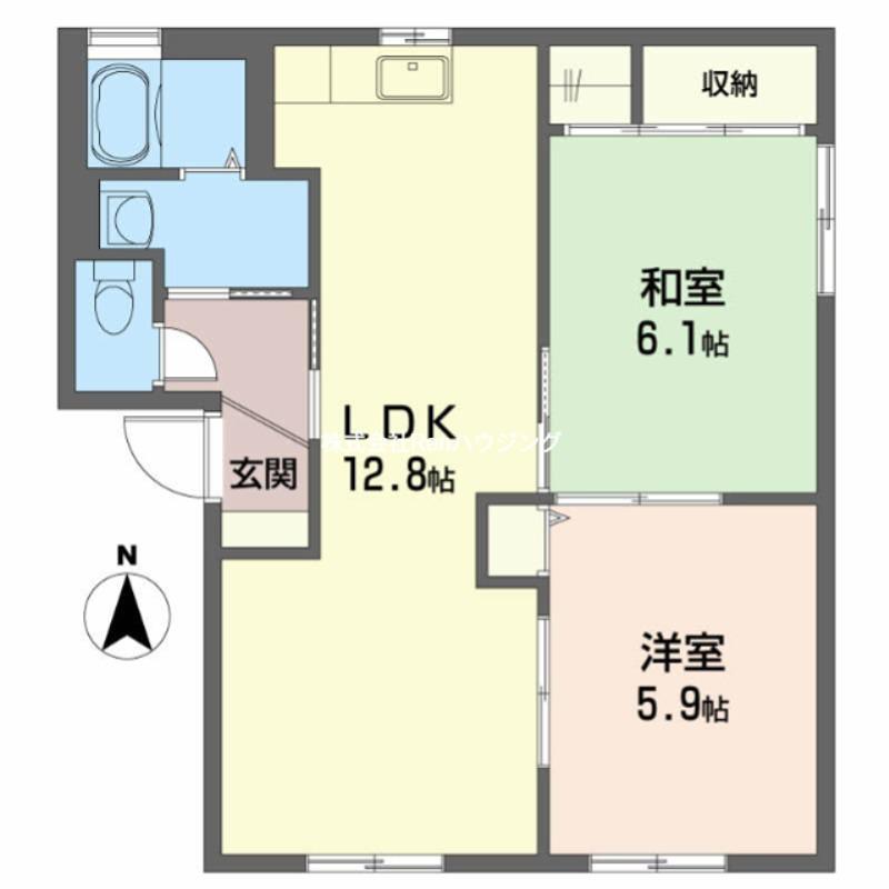 シャーメゾンラヴィ B棟(2LDK/2階)の間取り写真
