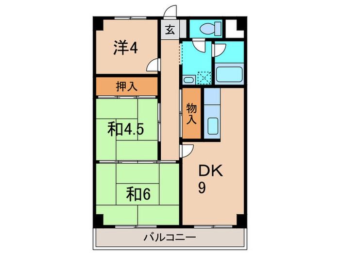 ミリカハイツ(3DK/3階)の間取り写真