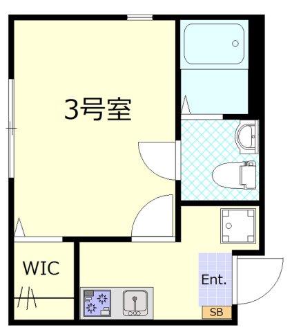 CSスクエア(1K/3階)の間取り写真