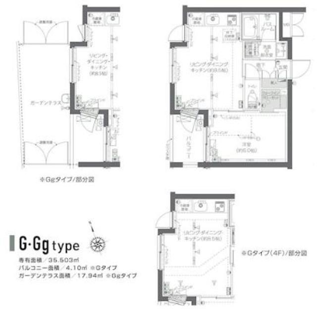 ZOOM新宿夏目坂(1LDK/1階)の間取り写真
