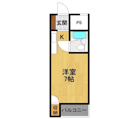 ハイツホリデー(ワンルーム/1階)の間取り写真