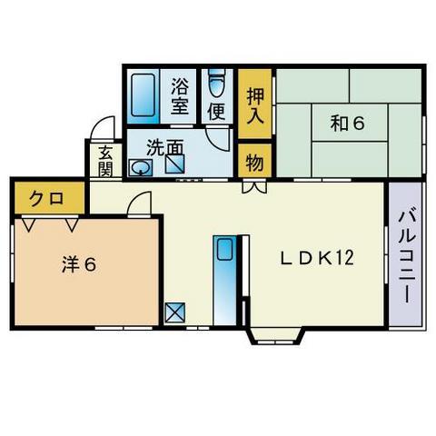 ハピネス飯倉(2LDK/1階)の間取り写真