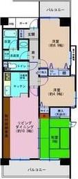 モンセーヌ塚本(3LDK/9階)の間取り写真