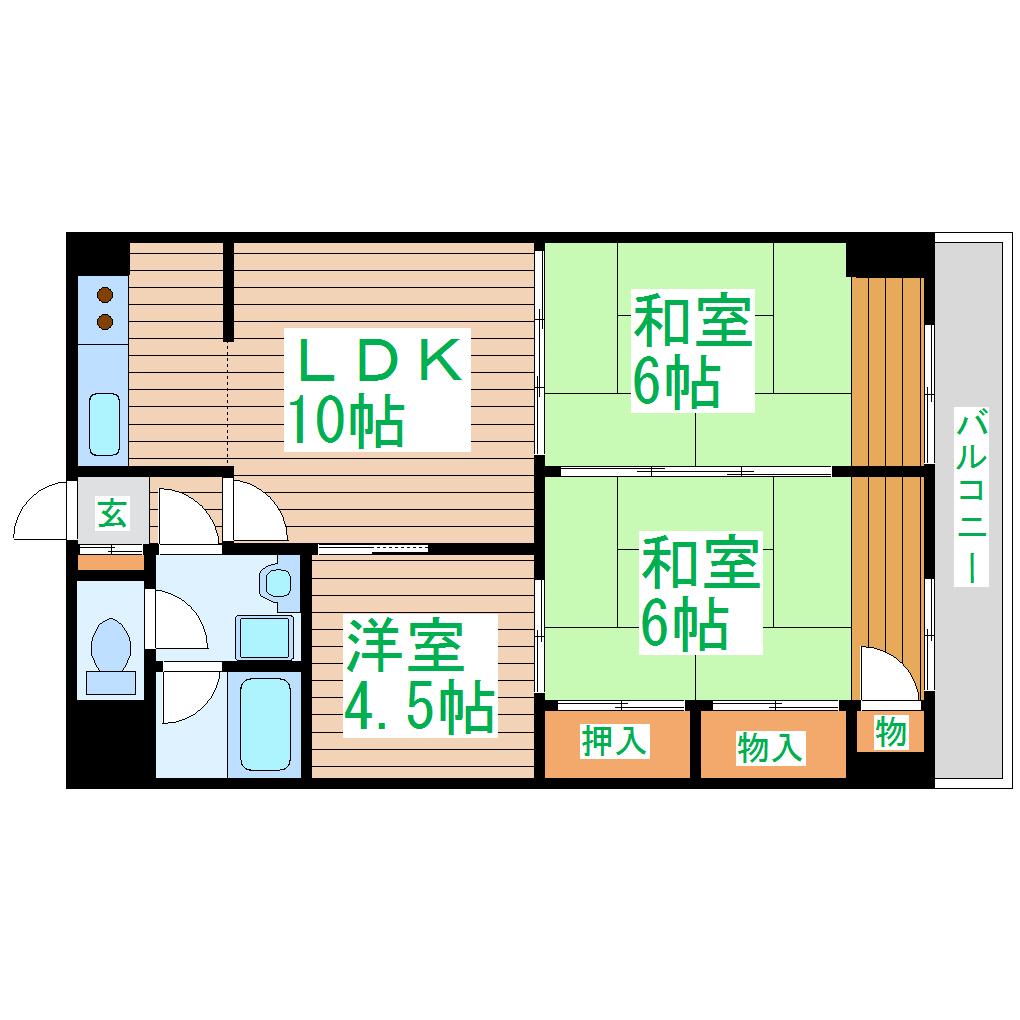 DIO-HORIII号棟(3LDK/4階)の間取り写真