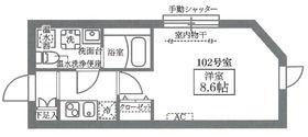 COCOCUBE東長崎(1K/1階)の間取り写真