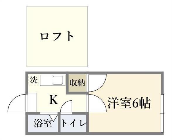 エクセルシャトー原町(1K/2階)の間取り写真