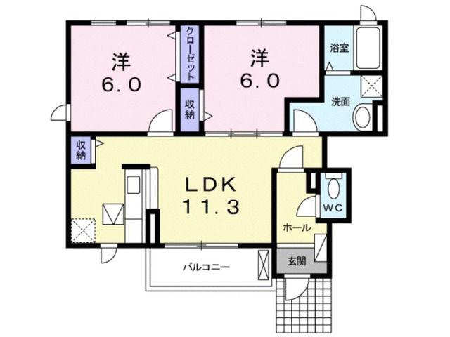 ステラート(2LDK/1階)の間取り写真