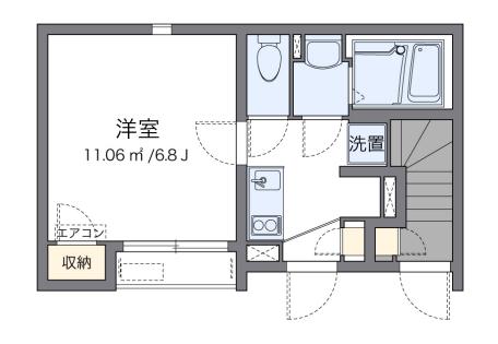桃井アパート(1K/1階)の間取り写真
