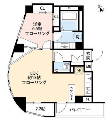 パークビュー西麻布(1SLDK/10階)の間取り写真