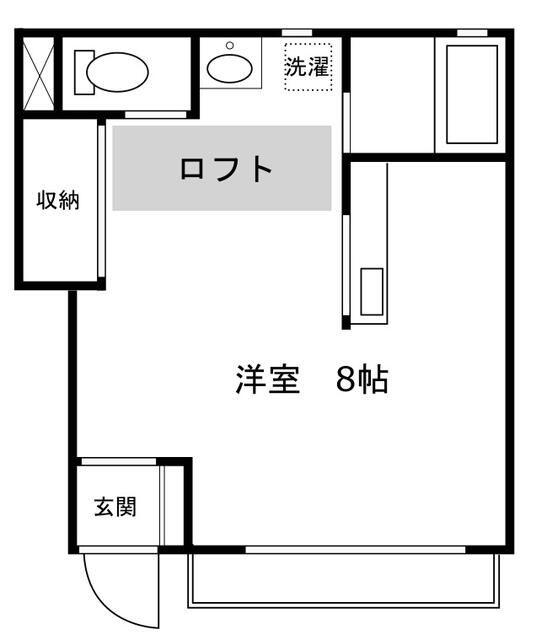 YMコーポ川内(1K/1階)の間取り写真