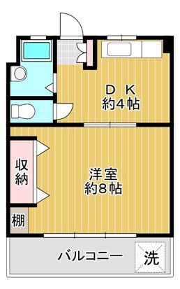 細井マンション(1DK/5階)の間取り写真