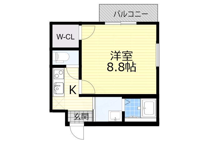 フジパレス遠里小野Ⅱ番館(1K/3階)の間取り写真