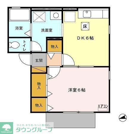 パティオ新松戸(1DK/1階)の間取り写真
