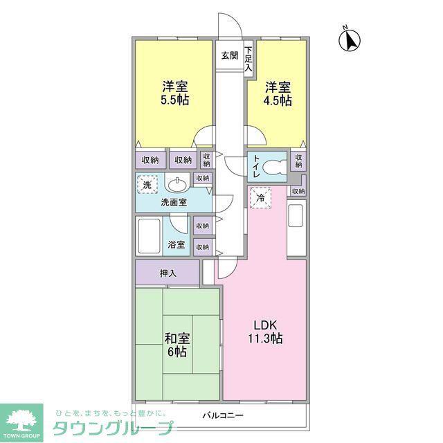 エスポワール松風台III番館(3LDK/2階)の間取り写真