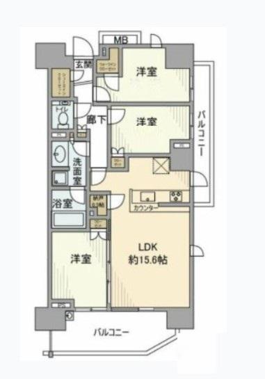 THE ITABASHI レジデンス ノース棟(3LDK/8階)の間取り写真