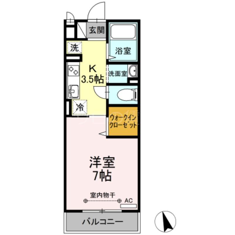 グレイス昭和(1K/2階)の間取り写真