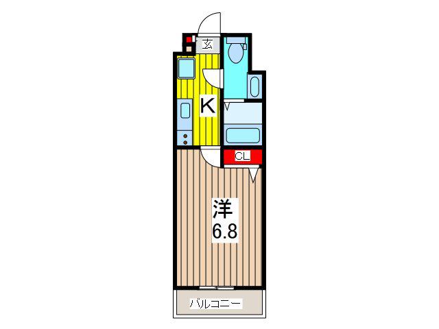 アルファコート西川口23(1K/6階)の間取り写真