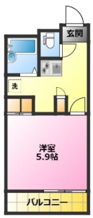 レオパレスグランデ(1K/3階)の間取り写真