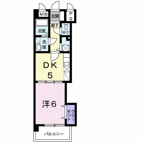 CASA GIALLA(1DK/1階)の間取り写真