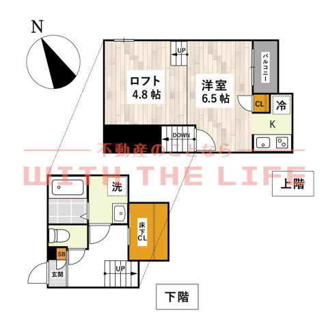 ADC津福セレーノ(1K/2階)の間取り写真