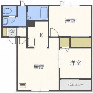 ハイセレール123(2LDK/1階)の間取り写真
