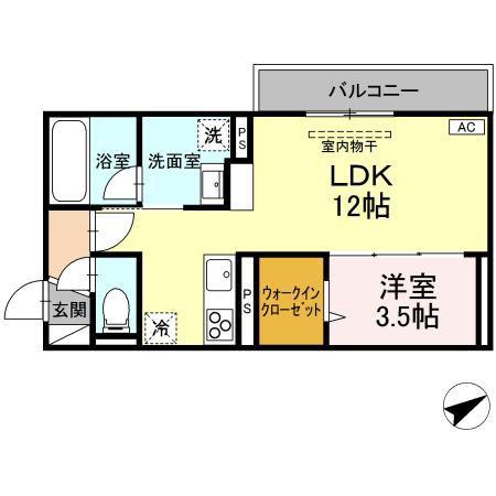 TORISIA大慈寺町 A(1LDK/3階)の間取り写真