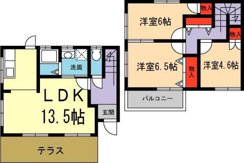 コンフォート2(3LDK/1階)の間取り写真